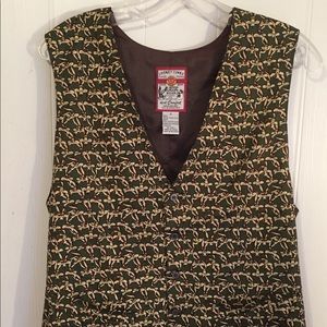 Looney Toons Wile E Coyote Green & Brown Silk Vest